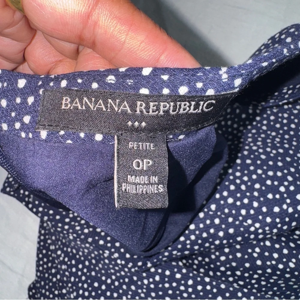 Banana Republic Dark Blue White‎ A-Line Skirt 0 Petite Lightweight Summer #cc